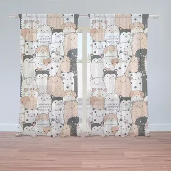 Záclona Záclony Roztomilá zvířátka: 2 ks - 150x250 cm - Sablio