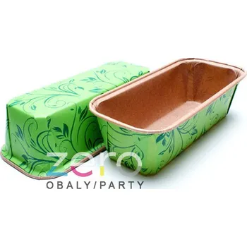 Nádoba na pečení Forma papírová na pečení 158x55x52 mm (5 ks) - zelená s tiskem