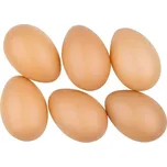 ANDĚL Vajíčka plastová 8 cm bez šňůrky, 6 ks v sáčku, hnědá