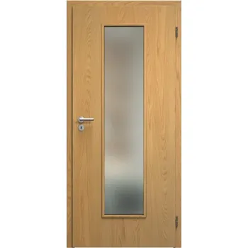 Interiérové dveře SAPELI ELEGANT KOMFORT M55 - DÝHA - OTOČNÉ DVEŘE VČ. ZÁRUBNĚ - Dub natur Průchozí šířka (cm): 80, Průchozí výška (cm): 197, Typ skla: Satináto bílé