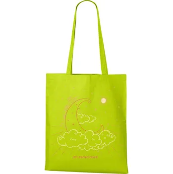 Plátěná taška At nighttime, Barva Limetková, Velikost 40×45 cm, Canvas Nákupní taška Bezvatriko.cz 1208