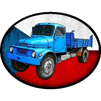 Nášivka nášivka náklaďák tahač PRAGA S5T Ovál (nášivky tahače a nákladní auta)