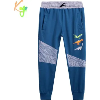 Dětská móda Chlapecké tepláky KUGO MT1609, petrolejové (chlapecké tepláky s dinosaury)