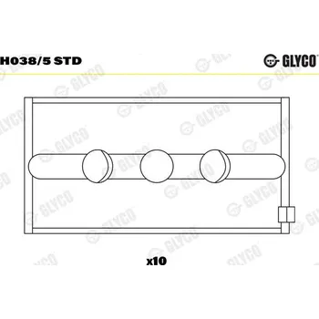 Kliková hřídel Hlavní ložiska klikového hřídele GLYCO H038/5 STD