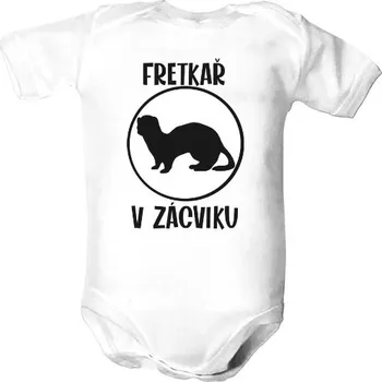 Kojenecký body Dětské body s potiskem Fretkař v zácviku body dětské