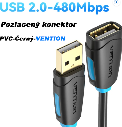 USB-A kabel samec-samice pozlacený-Datový-