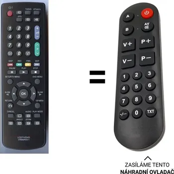 Dálkový ovladač Sharp 076B0RV011, 076BORV011 náhradní dálkový ovladač pro seniory