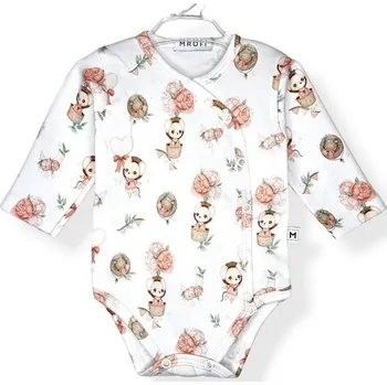 Kojenecký body Mrofi Pure Organic Body zavinovací dlouhý rukáv Little Mouse - 62