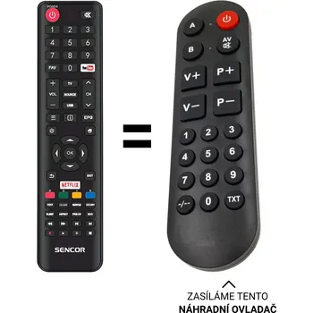 Sencor náhradní dálkový ovladač pro seniory pro SLE32S600TCS, SLE40FS600TCS