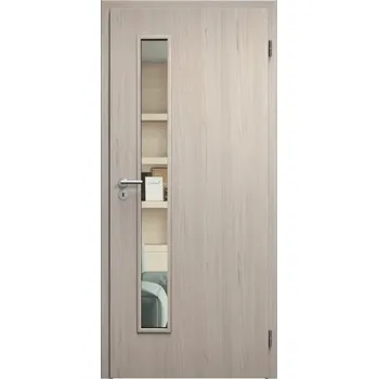 Interiérové dveře SAPELI ELEGANT KOMFORT M60 - CPL LAMINÁT - OTOČNÉ DVEŘE VČ. ZÁRUBNĚ - Borovice bílá Průchozí šířka (cm): 120, Průchozí výška (cm): 210, Typ skla: Čiré sklo