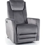 Signal Relaxační polohovací křeslo ADONIS VELVET šedé