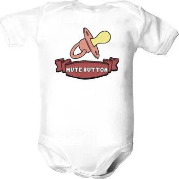 Kojenecký body Dětské body s potiskem Mute Button holčičky dětské