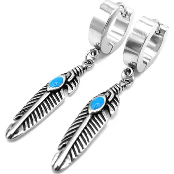 Náušnice Steel Jewelry Náušnice pírka z chirurgické oceli NS090157 dárkové balení zdarma