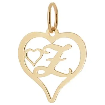Přívěsek Přívěšek srdce s písmenem Z ze žlutého zlata ZZ0485F