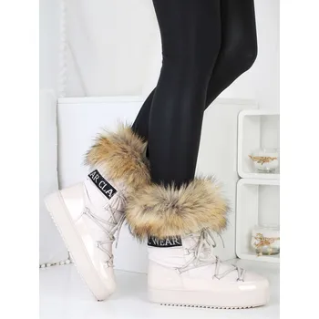 Dámské válenky Prety Béžové sněhule SJ2318-5BE Velikost: 37