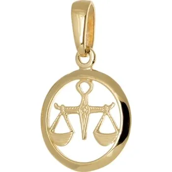 Přívěsek Přívěšek znamení Váhy ze žlutého zlata ZZ0845VAHF + dárek zdarma