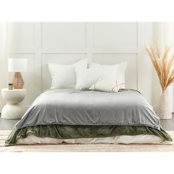 Povlečení Potah na přikrývku šedý polyesterová tkanina 120 x 180 cm povlak na peřinu jednobarevný moderní design ložnice Beliani