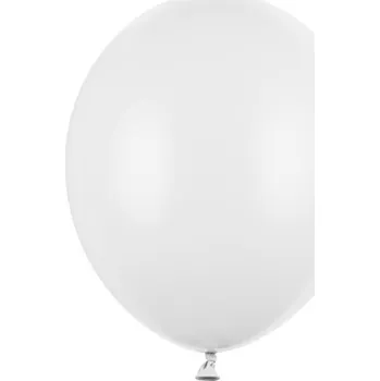 PartyDeco Balónek bílý pastelový 27 cm 100 ks - bílé nafukovací pastelové balónky na svatbu, party, oslavy