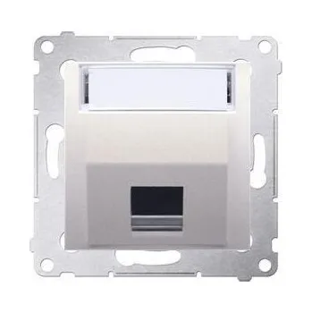 Elektrická zásuvka Kryt zásuvky 1x RJ45/RJ12 Simon 54 premium šikmý béžový