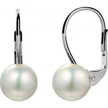 Šperk Couple, Elegantní náušnice, bílé zlato a perla, 585-35-3-0184.1B00.0.00.041.08