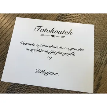 Svatební dekorace Svatba-eshop Cedulka návod k fotokoutku s šípy a srdíčkem - návody ke svatebním koutkům