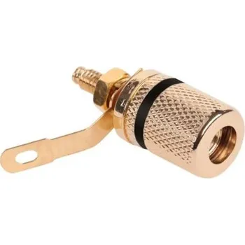 Elektrická zásuvka Konektor banánek zásuvka pozlacená černá