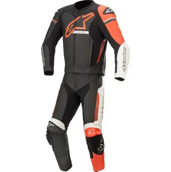 Moto kombinéza dvoudílná kombinéza GP FORCE PHANTOM 2022, TECH-AIR 5 kompatibilní, ALPINESTARS (černá/bílá/červená fluo) - 48
