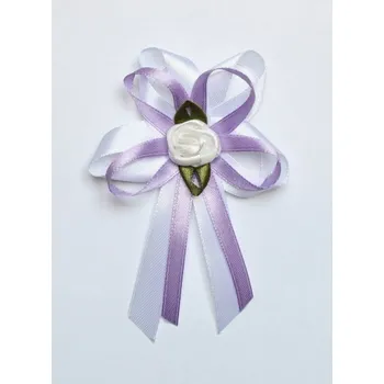 Svatební dekorace Svatba-eshop Vývazek pro svědky a rodiče bílo fialový lila - velké svatební vývazky, voničky pro rodinu a svědky