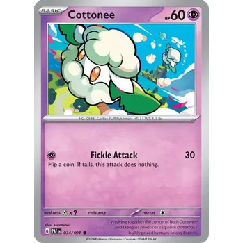 Karetní hra Pokémon karta Cottonee 034/091 - Paldean Fates