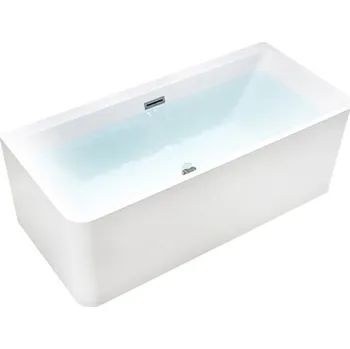 Vana BPS-koupelny Volně stojící akrylátová vana ke stěně HYD-SOF515C 160x75 bílá, odtokový komplet chrom