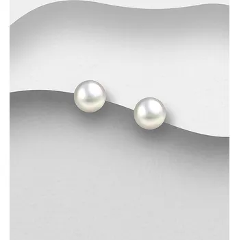 Náušnice Prstýnkárna Perlové puzetky ze stříbra, sladkovodní perla 6-6,5mm kvalita AAA AG 925 ≤ 0,5 g