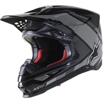 Helma na motorku Přilba SUPERTECH S-M10 CARBON META2 2022, ALPINESTARS (černá/šedá lesklá) - 2XL