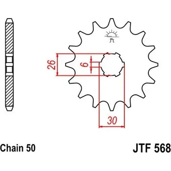 Řetězová sada pro motocykl Řetězové kolečko JT JTF 568-18 18 zubů, 530