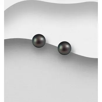 Náušnice Prstýnkárna AAA kvalita Černé perlové puzetky ze stříbra, sladkovodní perla 6-6,5mm kvalita AAA AG 925 ≤ 0,5 g