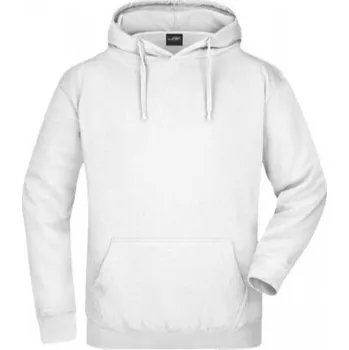 Pánská mikina James & Nicholson Dvojitě prošitá pánská klokánka s kapucí James and Nicholson Barva: Bílá, Velikost: S JN047