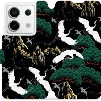 Flipové pouzdro Mobiwear - Xiaomi Redmi Note 13 Pro 5G / Poco X6 5G - VP16S Jeřábi (Knížkové flip pouzdro, obal, kryt na mobil Xiaomi Redmi Note 13 Pro 5G / Poco X6 5G - VP16S Jeřábi, materiál Umělá kůže + TPU - ochrana 360°, stojánek, silikonová vanička,