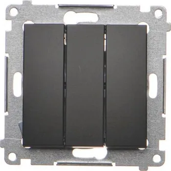 vypínač Tlačítko trojité Simon 54 premium modul černá matná
