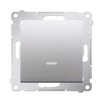 vypínač Vypínač Simon 54 premium č.6 LED podsvícený modul stříbrný
