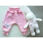 AMÁLKA Rostoucí fleece kalhoty s náplety, růžové Velikost: 86