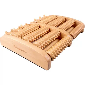 Akupresurní podložka inSPORTline Eallona dřevěná podložka na masáž nohou 27 x 19 cm