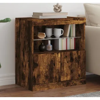 Příborník do zásuvky vidaXL Příborník s LED osvětlením 60 x 37 x 67 cm [836654] Barva: kouřový dub