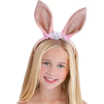 Karnevalový doplněk Králík s květinami - čelenka dětská