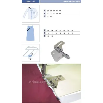 Texi Lemovač oboustranný skládající pro šicí stroje UMA-215 28/7 M