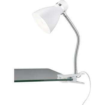 Lampička Trio R20731231 lampička s klipem Harvey - 1x10W | E27 | IP20 - kabelový spínač, ohebné rameno, kov, matně bílé + K nákupu nad 3000 Kč dárek zdarma