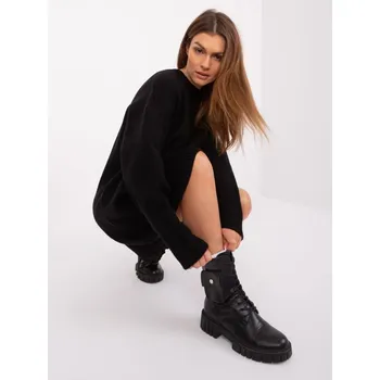 Dámské šaty Pletené minišaty Rue Paris černé EU velikost: Univerzální