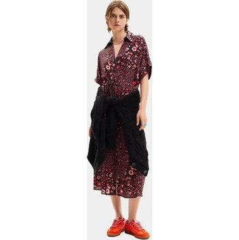 Dámské šaty Desigual Košilové šaty Candela 24SWVW41 Černá Loose Fit XS