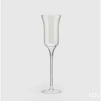 Váza Skleněná váza Nida ve tvaru tulipánu na dlouhé noze, 60x15 cm