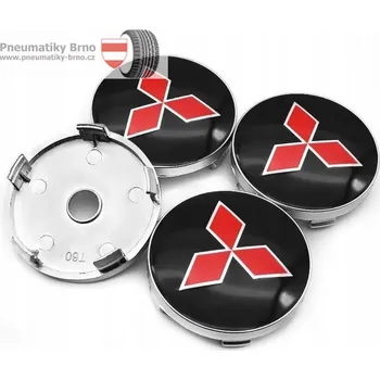 Poklice na kolo Středové krytky kol - pokličky Mitsubishi 60 black/red