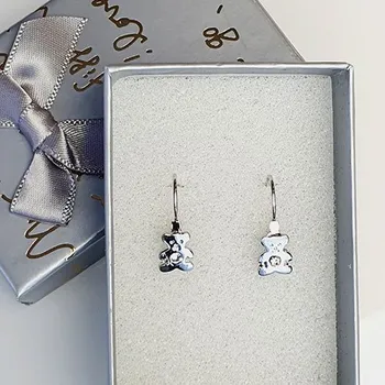 Náušnice Náušnice s kamínkem - medvídek