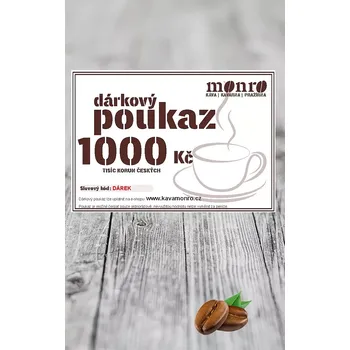Káva Dárkový poukaz na nákup čerstvě pražené kávy 1000Kč
